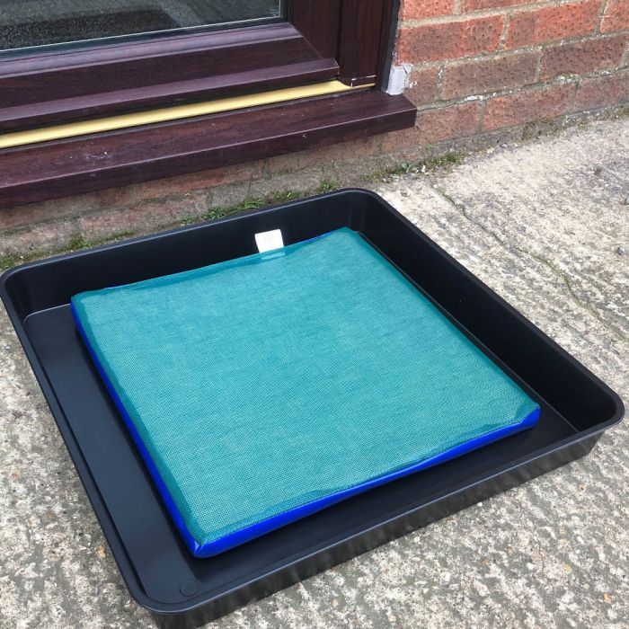 an image to show a disinfectant mat and tray